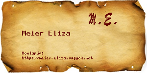 Meier Eliza névjegykártya